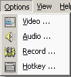 321Soft Screen Video Recorder Options Menu