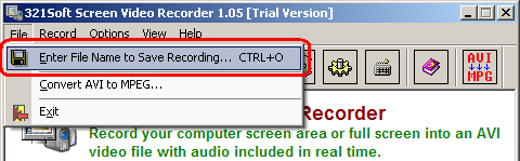 enter file name for recording video