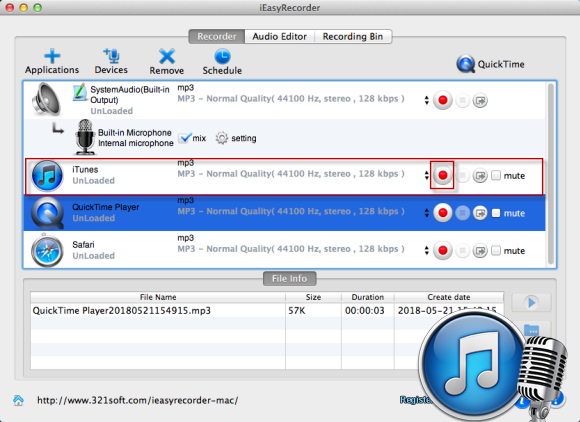 Record iTunes music
